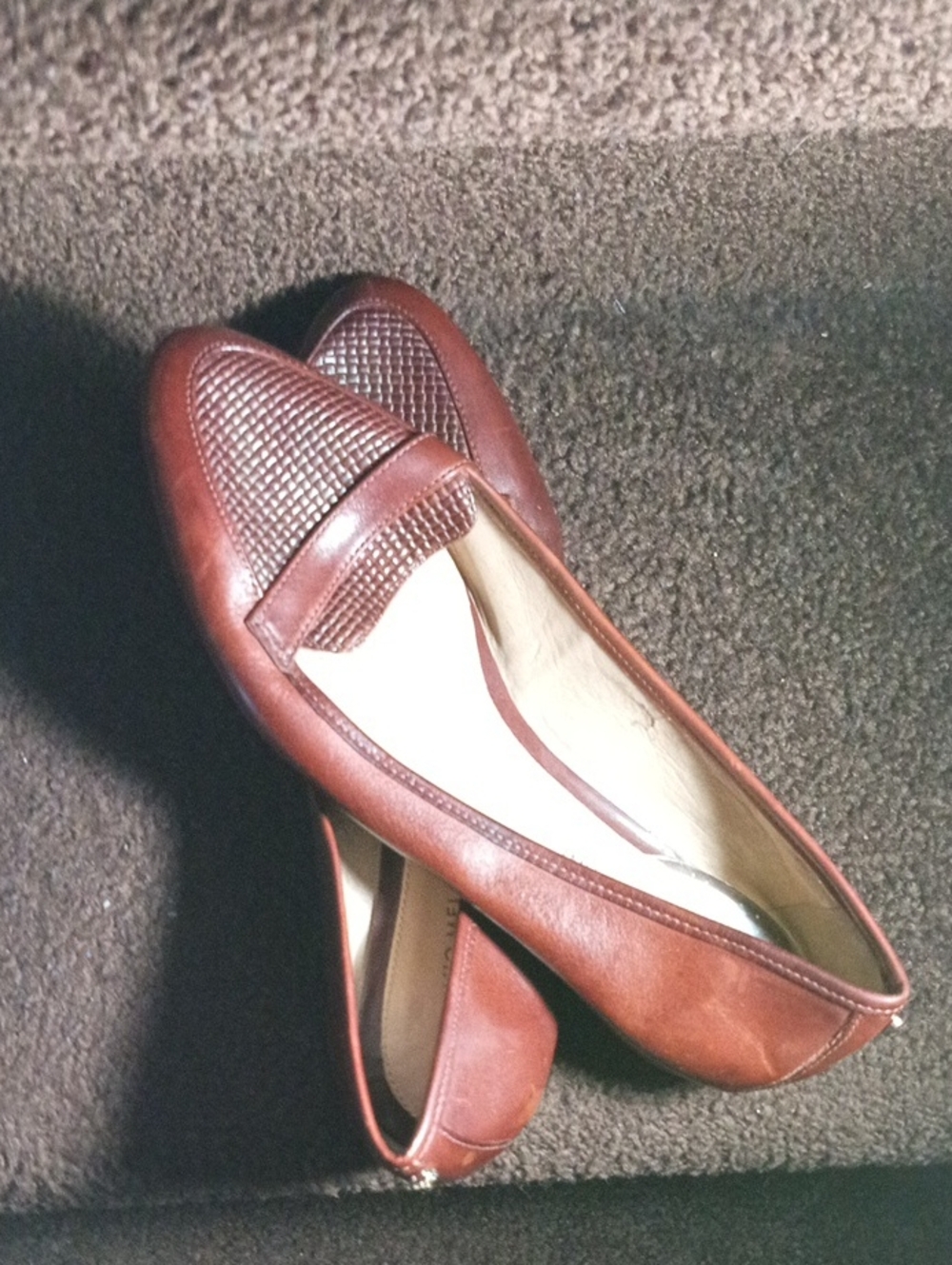 Women's Brown Leather Loafer Flats